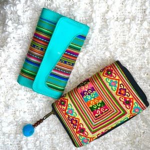 Two tribal print wallets